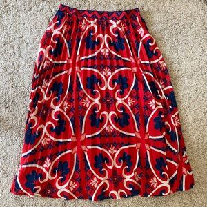 Red floral skirt